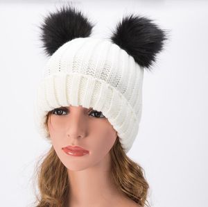 Cute Winter Women Warm Hat Knitted Wool Girl Boy Hemming Crochet Ski Cap