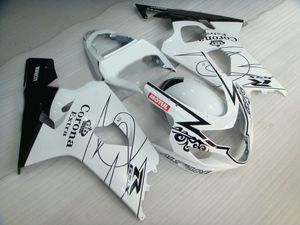 Hot Sale Faring Kit för Suzuki GSXR600 GSXR750 04 05 K4 Eftermarknad GSX-R600 / 750 2004 2005 Vita svarta Fairings Set VF97