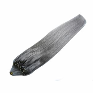 Silver Grå Micro Loop Human Hair Extensions 100s Micro Link Hårförlängningar Human 100g Virgin Loop Extensions Hårförlängning med Ringar