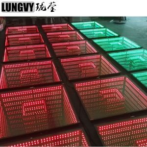 Wholesale led dance floors for sale - Group buy 25pcs Infinity Mirror D RGB Led Dance Floor With Time Tunnel EffectTempered Glass Panel Colorful D Portable