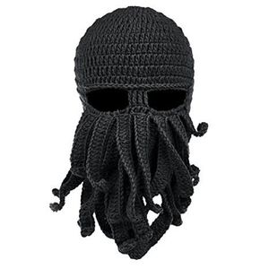 Fatto a mano divertente tentacolo polpo Cthulhu maglia berretto cappello berretto maschera antivento uomo donna maglia vento maschera berretto regalo animale di Halloween