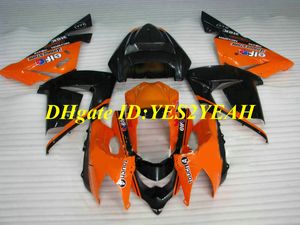 Anpassad Motorcykel Fairing Kit för Kawasaki Ninja ZX10R ZX R ABS Orange Svart Fairings Set Presenter KM05