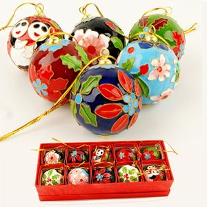 Handgemachte Cloisonne filigrane Weihnachtsbaum Dekoration DIY Zubehör Handwerk hängende Ornament chinesische traditionelle Handwerk 10 teile/los