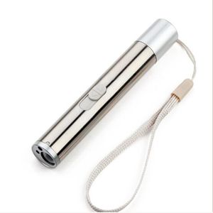 3 in 1 Laser 395nm UV LED Flashlight Rechargeable USB Torch Light Mini Pocket Medical Warm White Flashlight