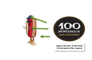 Özel hot dog maskot kostüm logosu ekleyin