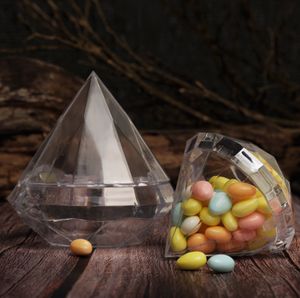 Scatole di caramelle con diamanti trasparenti Scatole regalo di bomboniere Scatole di plastica trasparenti Regali di nozze Souvenir per gli ospiti