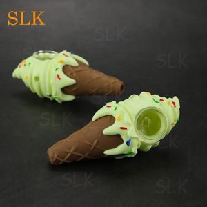 Unique design 4.30 inch silicone oil burner pipe smoke ice dry herb concentrate hand pipes custom tobacco bong pvc package