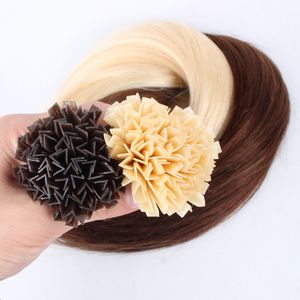 Elibess 200st 0,8 g St Indian Remy Italian Keratin Human Hair V Tip Hårförlängningar 16 '' 18 