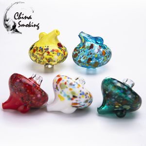 Colorful Bubble Carb Cap OD 35mm glass UFO Hat style For Quartz Banger Nails Rigs Glass Water Pipes
