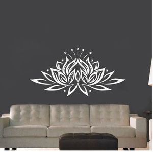 Duży rozmiar Lotus Flower Vinyl Naklejka ścienna Kreatywny Design Naklejki ścienne do salonu / Sypialni Decor