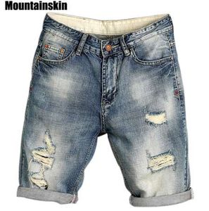 Mountainskin Sommer männer Jogger Ripped Denim Shorts Loch Pop Streetwear Männlichen Jeans Dünne Mode Männlichen Jeans SA169