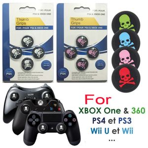 4 sztuk / zestaw silikonowych okładki głowicy czaszki sterownik analogowy Thumbstick Grip thumb Uchwyty Joystick Cap dla PS4 PS3 Xbox One DHL FedEx EMS Bezpłatny statek