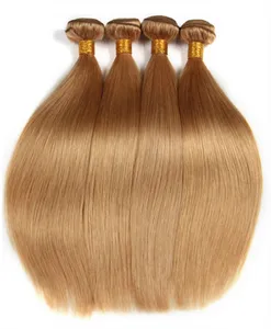 brazilian straight human hair bundles blonde color 27 hair weave 3 pieces 1030 inch