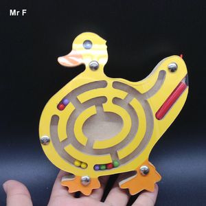Early Childhood Educational Toys Intellectual Wood Games Small Ball Magnetic Pen Labyrinth Duck Fun Christmas Gift