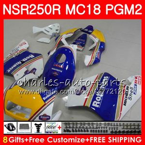 Corpo Para HONDA NSR 250 R MC18 PGM2 NSR 250R NS250 NSR250R 88 89 78HM.42 MC16 NSR250 R RR NSR250RR 1988 1989 88 89 Carenagem Rothmans Azul Kit