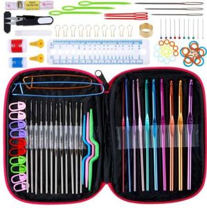 Wholesale stitch holders crochet for sale - Group buy New Crochet Hook Set With Yarn Knitting Needles Sewing Tools Full Set Knit Gauge Scissors Stitch Holders DIY Craft Tools