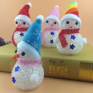 LED seven color light Snowman Spring Festival Christmas decorating crystal boy birthday party atmosphere goods wholesale Led Rave Toy