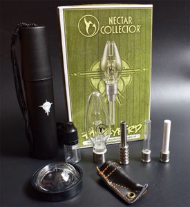 Kits coletores de néctar com ponta de quartzo de cerâmica de titânio mini cachimbo de vidro plataforma de petróleo Dab mini bongo de vidro