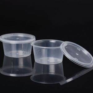 Disponibel gelé kopp mini plast rund pudding kopp transparenta jello koppar med lock sylt kopp wen6779