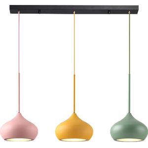 Nordic post moderna lampada a sospensione a LED colorato macaron 3 testa combo paralume in alluminio lampada a sospensione rotonda camera dei bambini foyer camera da letto luce