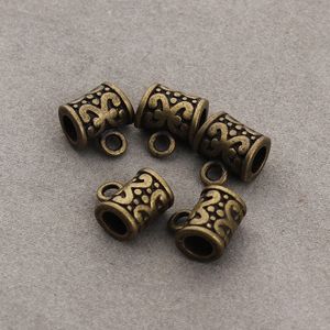 Wholesale tube beads for jewelry making for sale - Group buy 30pcs Antique Bronze Metal Necklace Pendant Carrier Connector Bracelet Spacer Tube Beads Large Hole Diy Jewelry Making F2957