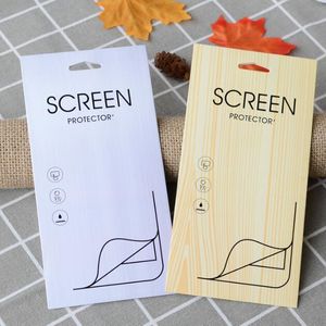 Caixa de pacote de pacote de varejo de papel de madeira para protetor de tela de vidro temperado para iPhone x 7 8 Plus Samsung Galaxy S8 S9 Plus Logotipo