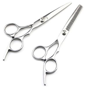 6'' Customized Logo Silvery Hairdressing Scissors Factory Price Cutting Scissors Thinning Shears professional Human Hair Scissors Gift