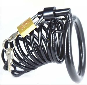 New High quality Male Chastity Device Men Bird Lock black metal Cock Cage #R47