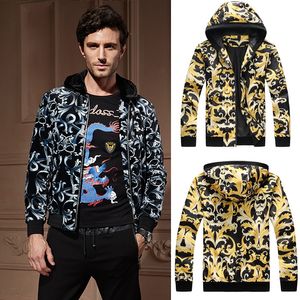 Jacke, lässig, schmal geschnitten, für junge Männer, 3D-bedruckte Nylonjacken, männlicher Pullover mit durchgehendem Reißverschluss