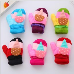 winter cartoon baby gloves thicken children knitting mittens knit warm glove children boys Girls Mittens Unisex Gloves