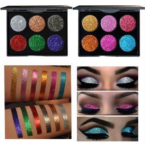 Trucco 6 colori Impermeabile Glitter Ombretto Tavolozza Metalli brillanti Polvere Shimmer Ombretto Pigmenti Kit Diamante Trucco 60 pezzi / lotto DHL