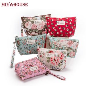Miyahouse Female Makeup Bags Vintage Floral Cosmetics Pouches For Travel Ladies Pouch Women Portable Zipper Make Up Storage Bag