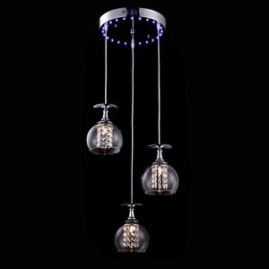 Chandeliers Wine Glass Crystal Pendant Lamp K9 Living room Restaurant Chandelier Light Hanging Suspension with Blue Light