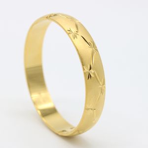 Womens Bangle Fashion Accessories Gold Filled Wedding Bridal Bracelet Solid Jewelry Gift Diameter 6cm engraving Star