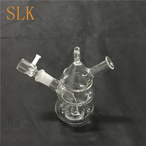 Återvinnsglas bong vatten rör vattenpipa julgran form olje dabb riggar små bongs 14 mm manlig skål hård bong