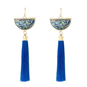 Chinese Style Tassel Earrings Shell Fan Shaped Fringe Dangle & Chandelier 6 Colors Good Quality Design Women Jewelry Melody2041