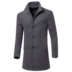 2017 New Fashion Trench Coat Mężczyźni Długie Płaszcz Zima Mężczyzna Płaszcz Pojedyncze Piersed Slim Fit Men Trench Coats Rozmiar 3XL