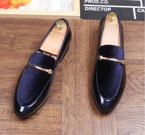 Alta Qualidade Azul de camurça Homens De Couro Mocassins Moda Slip-on Sapatos de Condução Homens Mocassim Barco Sapatos Causal Sapatos Homens Sapato de Casamento BMM150