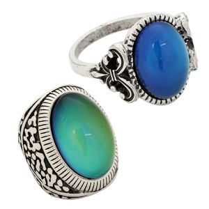 Handmade Color Change Jewelry Real Antique Silver Plated Gift Ring for Women RS008-031
