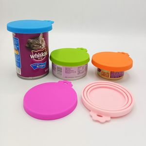 Universal Silicone Alimentos Para Animais De Estimação Pode Tampa Cobre 3 Camadas Multi-purpose Manter Alimentos frescos Pode Tampa Se Encaixa Tudo Tamanho Padrão Gato Pode Tops