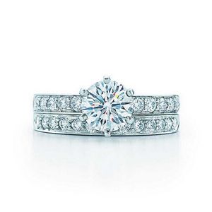 Handgjorda Bröllop Bridal Sats Ringar För Kvinnor Män 1CT 5A CZ Sten Vit Guldfyllda Lovers Engagement Ring Mode Tillbehör