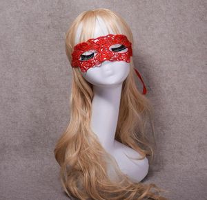 Venetiansk Röd Spets Filigran Maskerad Ball Mask Gothic Party Masker Karneval Ögonmask svart vit maskerad bal