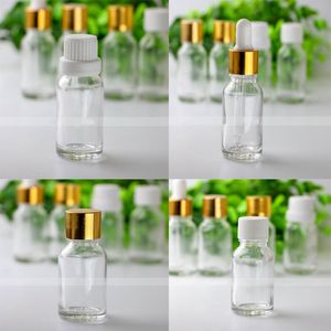 Disponibile ! 624pcs 15ml chiaro cosmetico bottiglie di vetro contagocce aromaterapia 15 ml di vetro piccole bottiglie vuote con tappo a vite