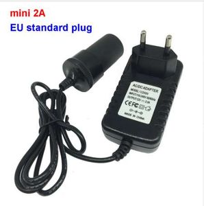 mini 2A EU standard plug 110 220V AC to DC 12V 24W Car cigarette lighter Switch Power Supply Charger Transformer Adapter Socket