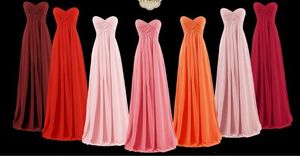 Kvinnors älskling Chiffon Country Bridesmaid Långt under 50 Maid of Honor Backless Beach Custom Made Plus Size So-up Back Dresses Party Formal Evening Gown