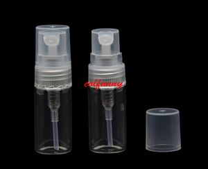 500pcs / parti 2ml glas parfymflaska, mini påfyllningsbar sprayflaska, 2 ml glasförstärkare parfym är uppdelad i flaskor