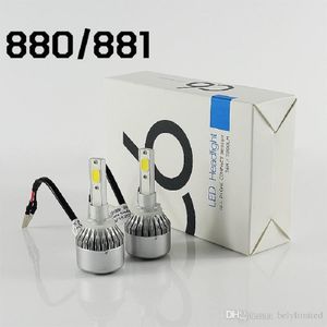 C6 72W 7600LM 880/881 H27 COB LED Farol Lâmpadas LED H4 H7 H1 Faróis de Conversão Kit de conversão Lâmpada de nevoeiro automóvel 6000K 3000K