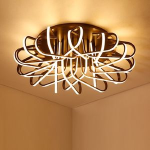 Yüzeye Monte Modern LED Tavan Işıkları Oturma Odası Yatak Odası Alüminyum Kahve AC85-265 V Ev Tavan Lambası Ücretsiz Kargo