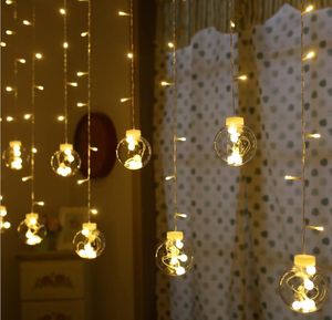 Luzes LED string piscando luz gelo cortinas fundo lightsring desejo coração bola decoração de Natal proposta romântica pequena lanterna