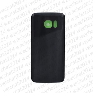 Porta da bateria Voltar Habitação Capa de vidro para Samsung Galaxy S7 G930P S7 Edge G935P G935F com adesivo adesivo DHL livre